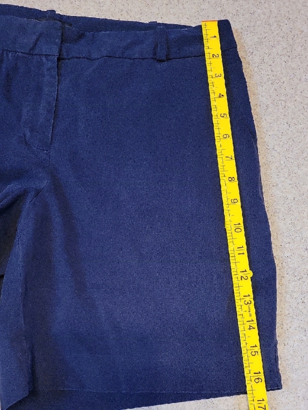 Talbots Navy Tailored Bermuda Shorts Cotton Stretch Size 10 - Picture 9 of 10
